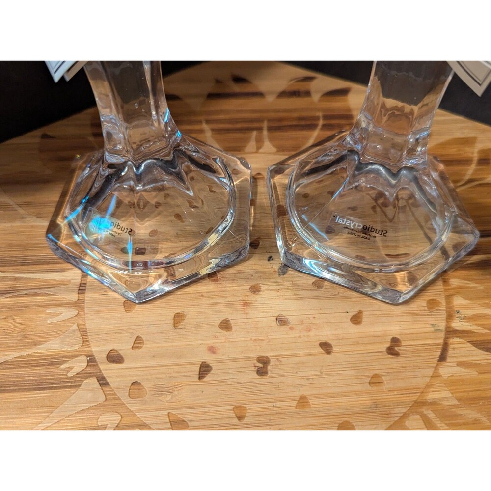 Studio Silversmiths Crystal Candlesticks ~ Candle Holders ~ 10" tall - Picture 10 of 14